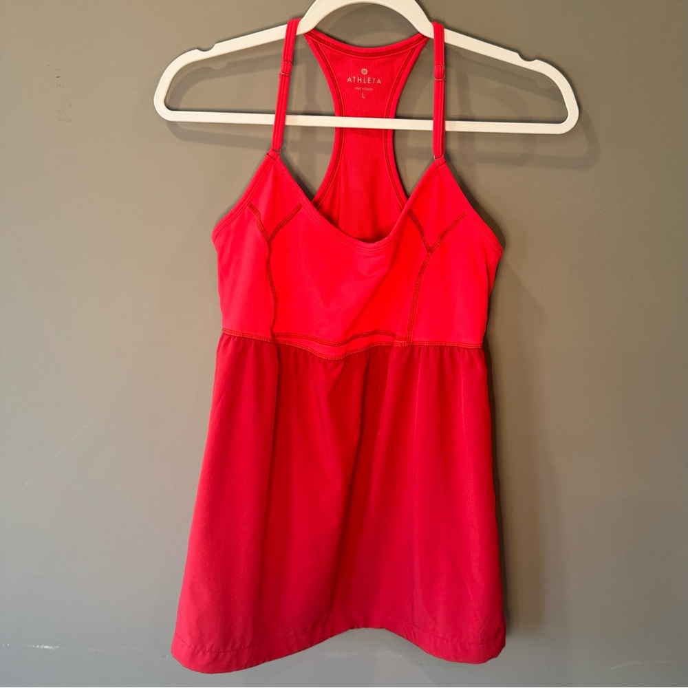 Athleta Retreat Spring Red Racerback Tank Top, Size L,‎ EUC